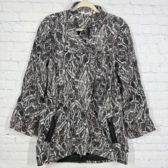 Soft Surroundings Jacket Women Medium Animal Print Mob Wife Water Resistance - Picture 1 of 12
